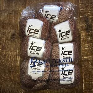 *Lot of 7* Ice Yarns California Wool Copper Camel Brown Yarn Made in Turkey